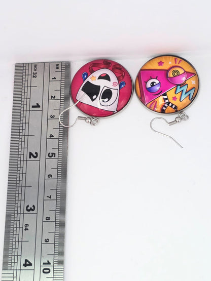 The Amazing Digital Circus Inspired Gangle & Zooble 30 mm Dangle Earrings