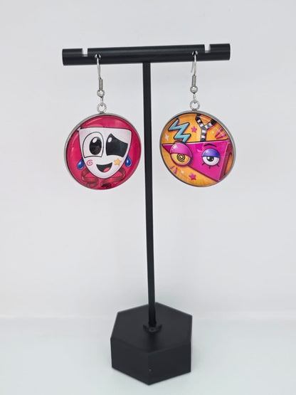 The Amazing Digital Circus Inspired Gangle & Zooble 30 mm Dangle Earrings