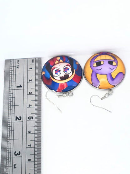 The Amazing Digital Circus Inspired Pomni & Jax Dangle Earrings