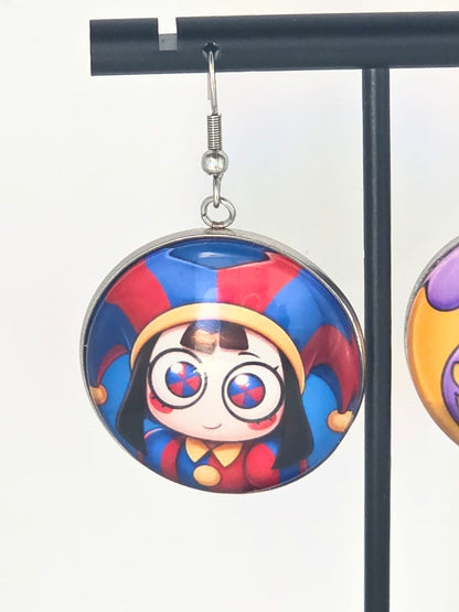 The Amazing Digital Circus Inspired Pomni & Jax Dangle Earrings