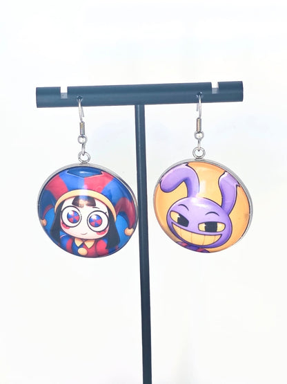 The Amazing Digital Circus Inspired Pomni & Jax Dangle Earrings