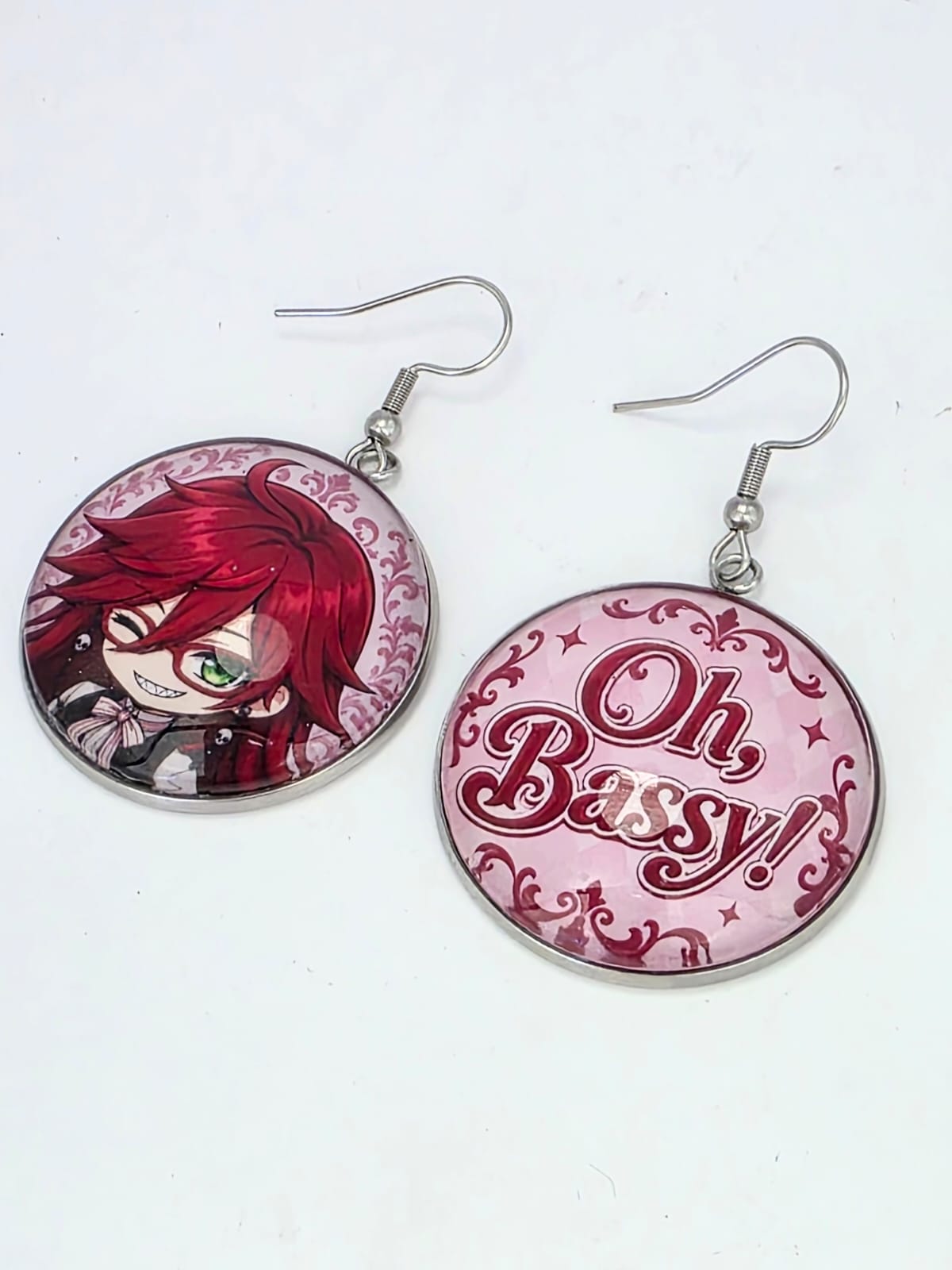 Black Butler (Kuroshitsuji) Black Butler Inspired Grell & Oh, Bassy! Dangle Earrings