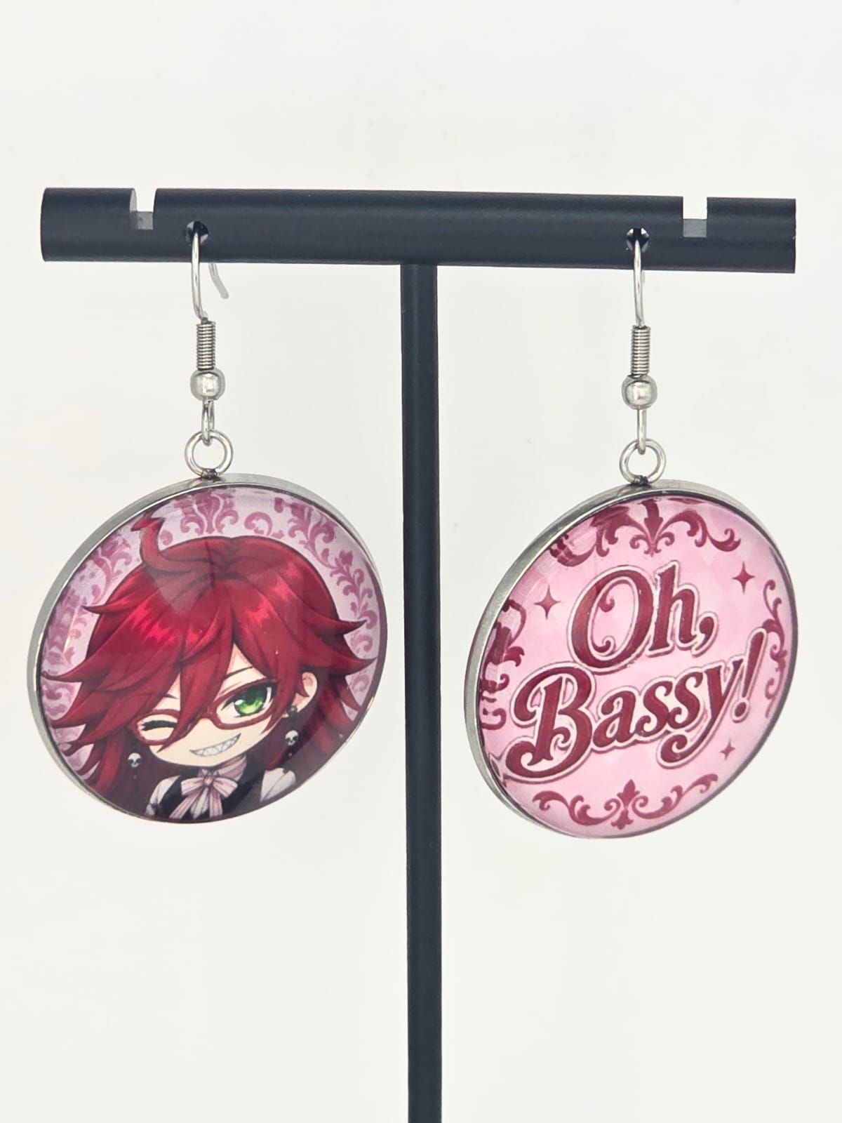Black Butler (Kuroshitsuji) Black Butler Inspired Grell & Oh, Bassy! Dangle Earrings