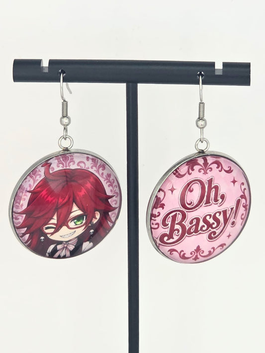 Black Butler (Kuroshitsuji) Black Butler Inspired Grell & Oh, Bassy! Dangle Earrings