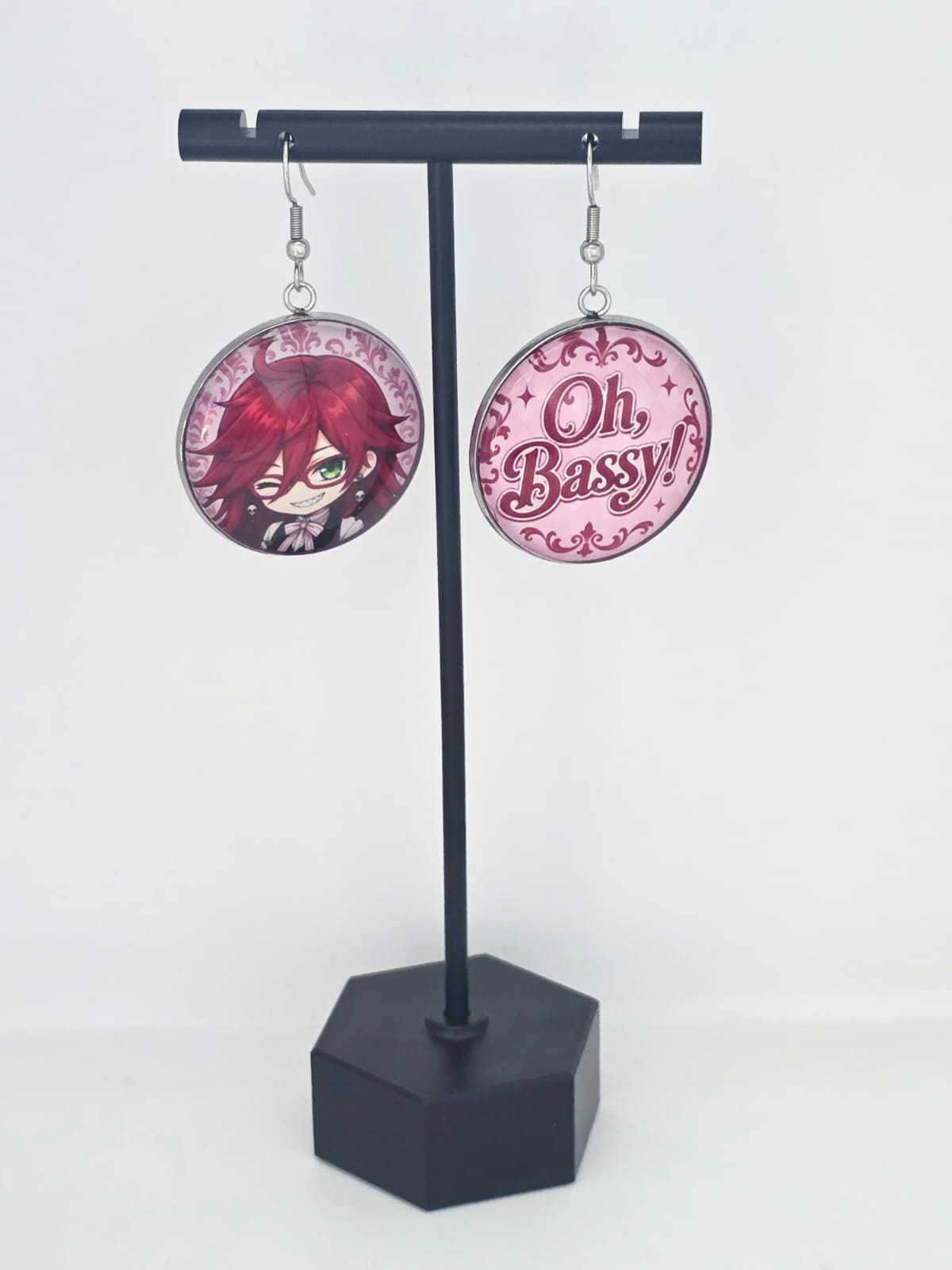 Black Butler (Kuroshitsuji) Black Butler Inspired Grell & Oh, Bassy! Dangle Earrings