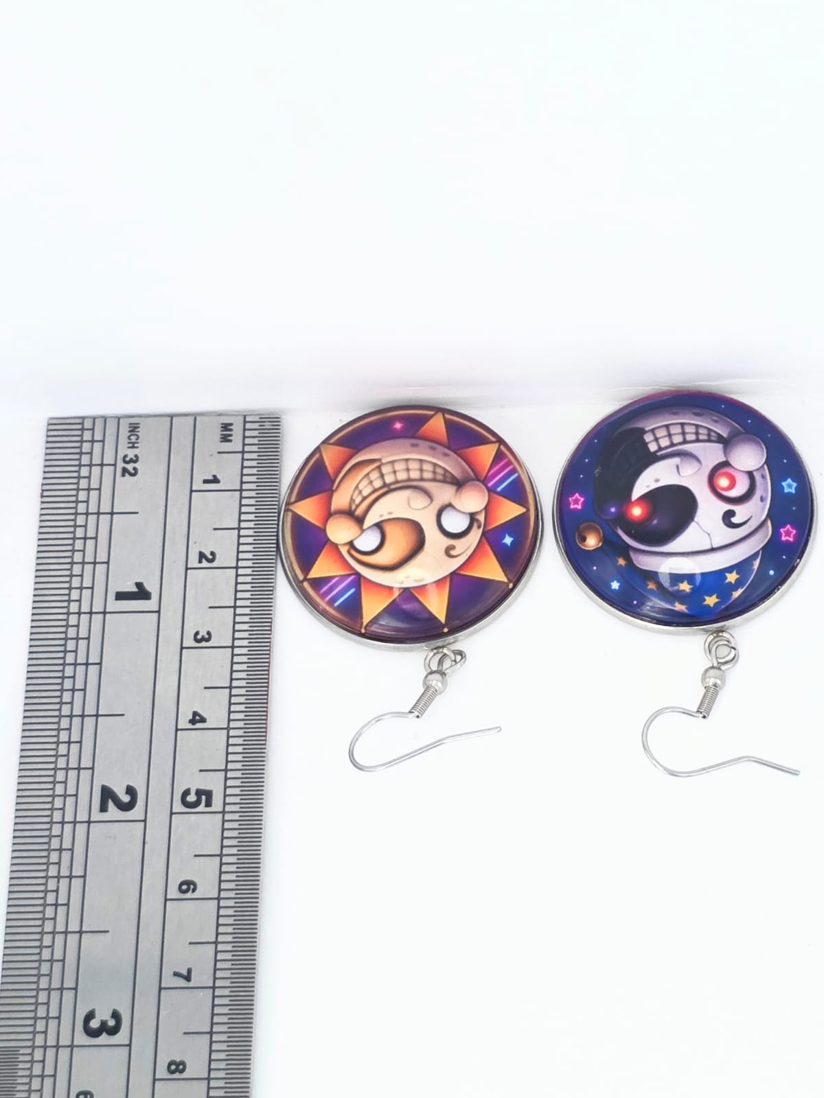 Five Nights at Freddy's: Security Breach Inspired Sun & Moon Dangle Earrings