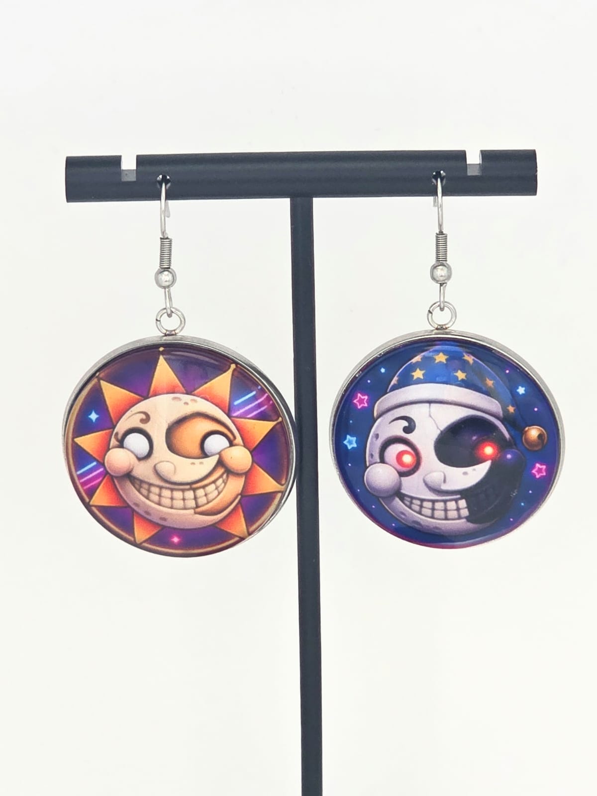 Five Nights at Freddy's: Security Breach Inspired Sun & Moon Dangle Earrings