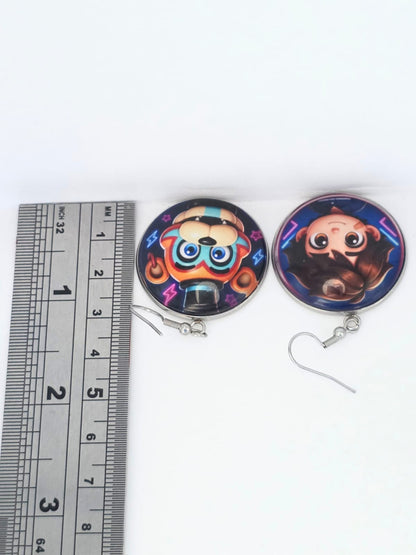 Five Nights at Freddy's: Security Breach Inspired Gregory & Glamrock Freddy Dangle Earrings