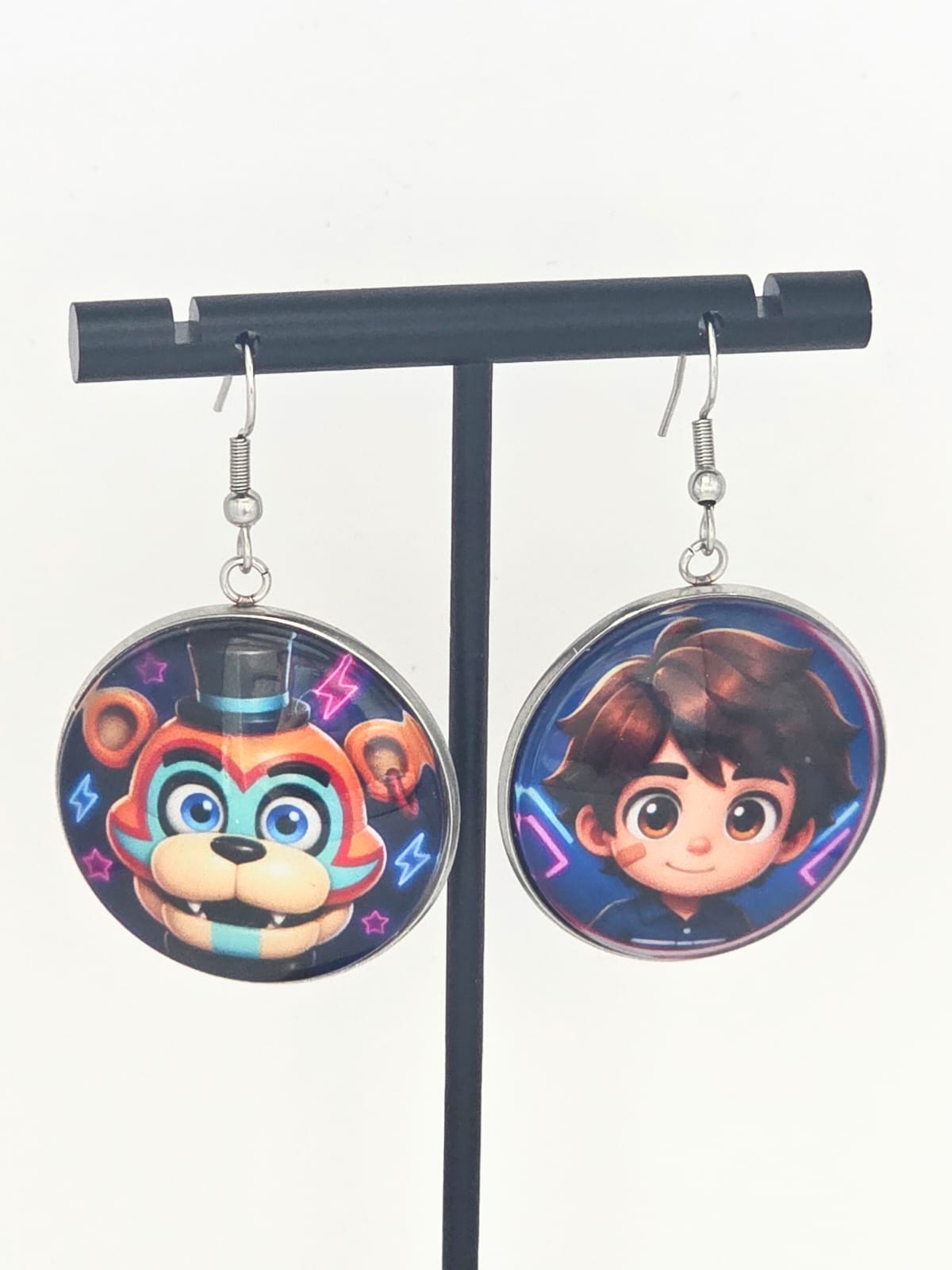 Five Nights at Freddy's: Security Breach Inspired Gregory & Glamrock Freddy Dangle Earrings