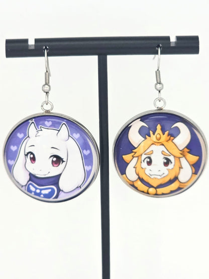 Undertale Inspired Asgore & Toriel Dangle Earrings
