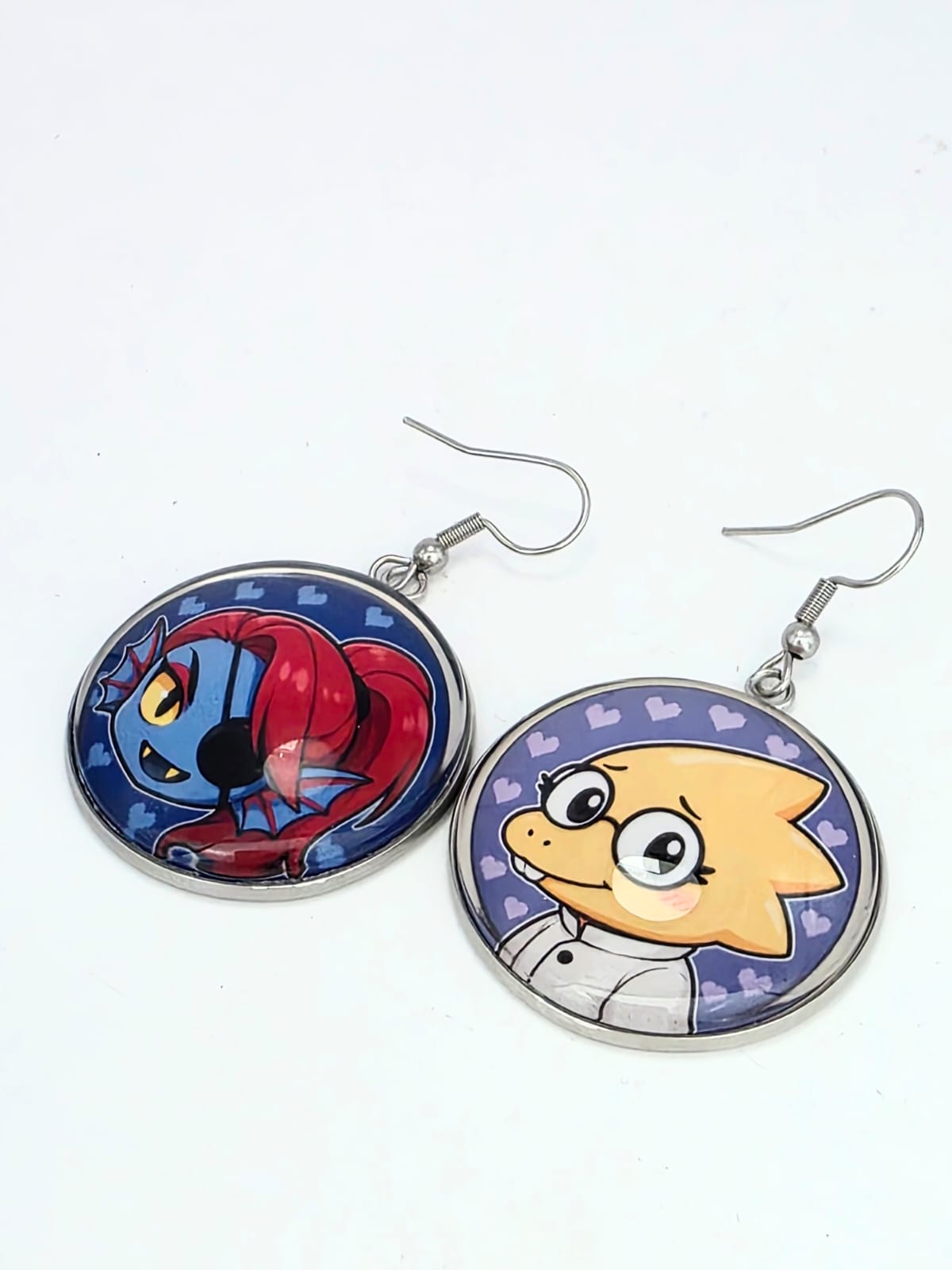 Undertale Inspired Alphys & Undyne Dangle Earrings
