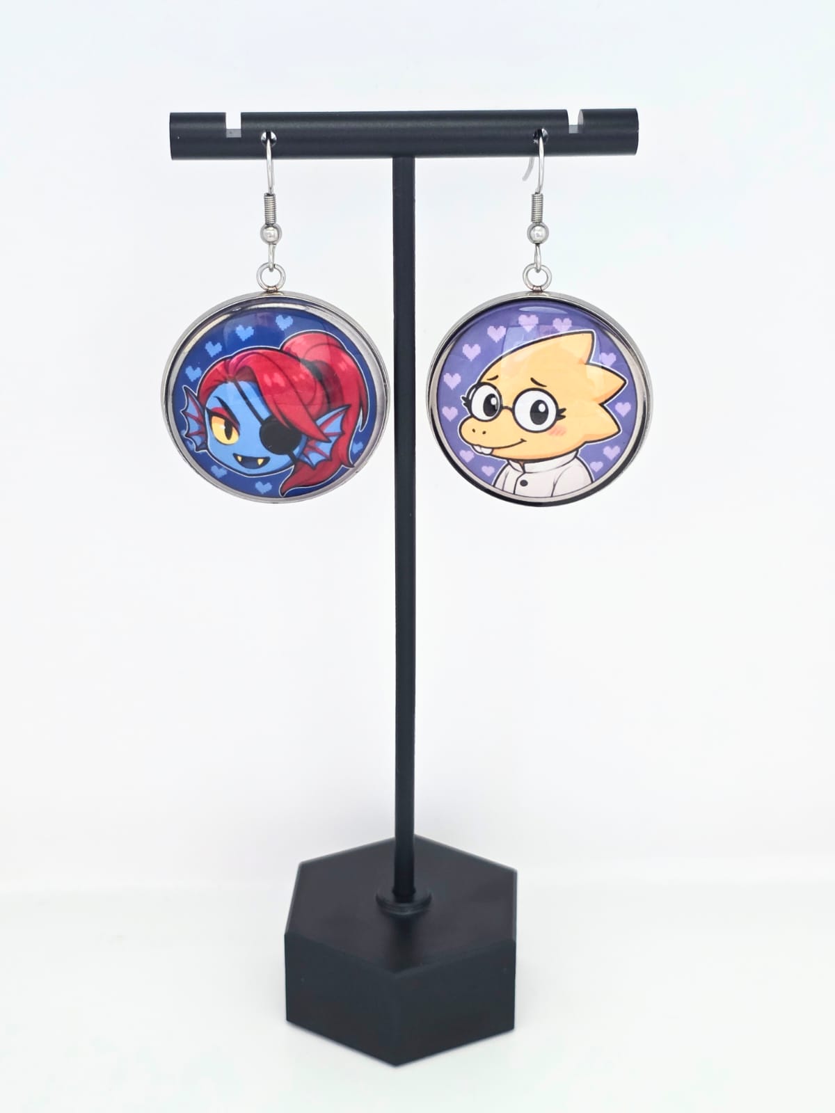 Undertale Inspired Alphys & Undyne Dangle Earrings