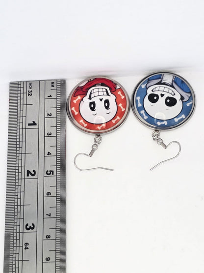 Undertale Inspired Sans & Papyrus Dangle Earrings