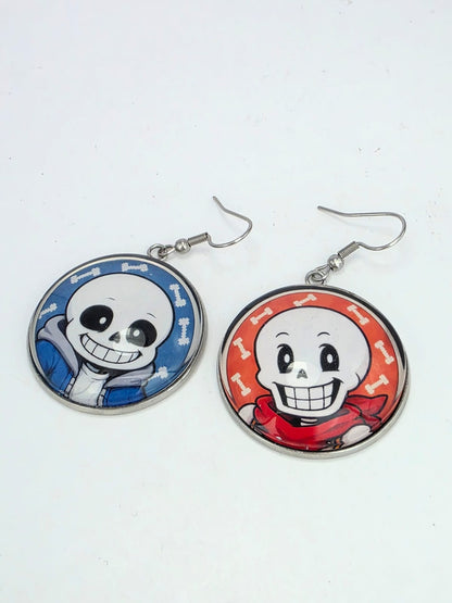 Undertale Inspired Sans & Papyrus Dangle Earrings