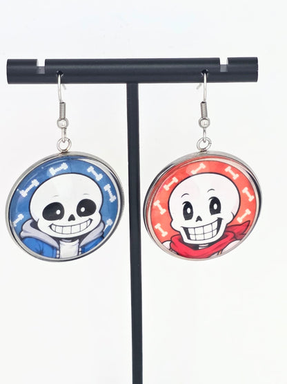 Undertale Inspired Sans & Papyrus Dangle Earrings