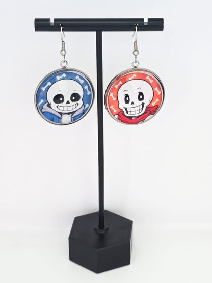 Undertale Inspired Sans & Papyrus Dangle Earrings