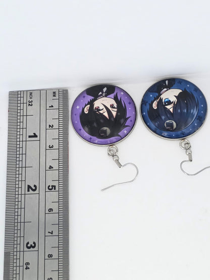 Black Butler (Kuroshitsuji) Inspired Ciel & Sebastian Dangle Fish Hook Earrings