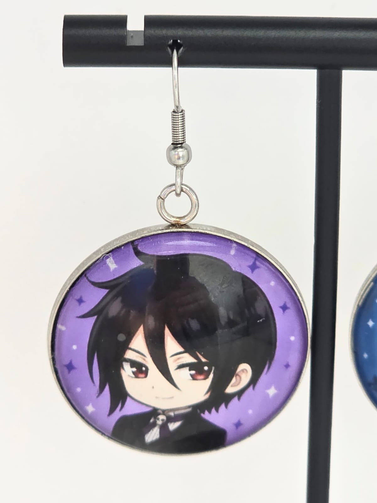 Black Butler (Kuroshitsuji) Inspired Ciel & Sebastian Dangle Fish Hook Earrings