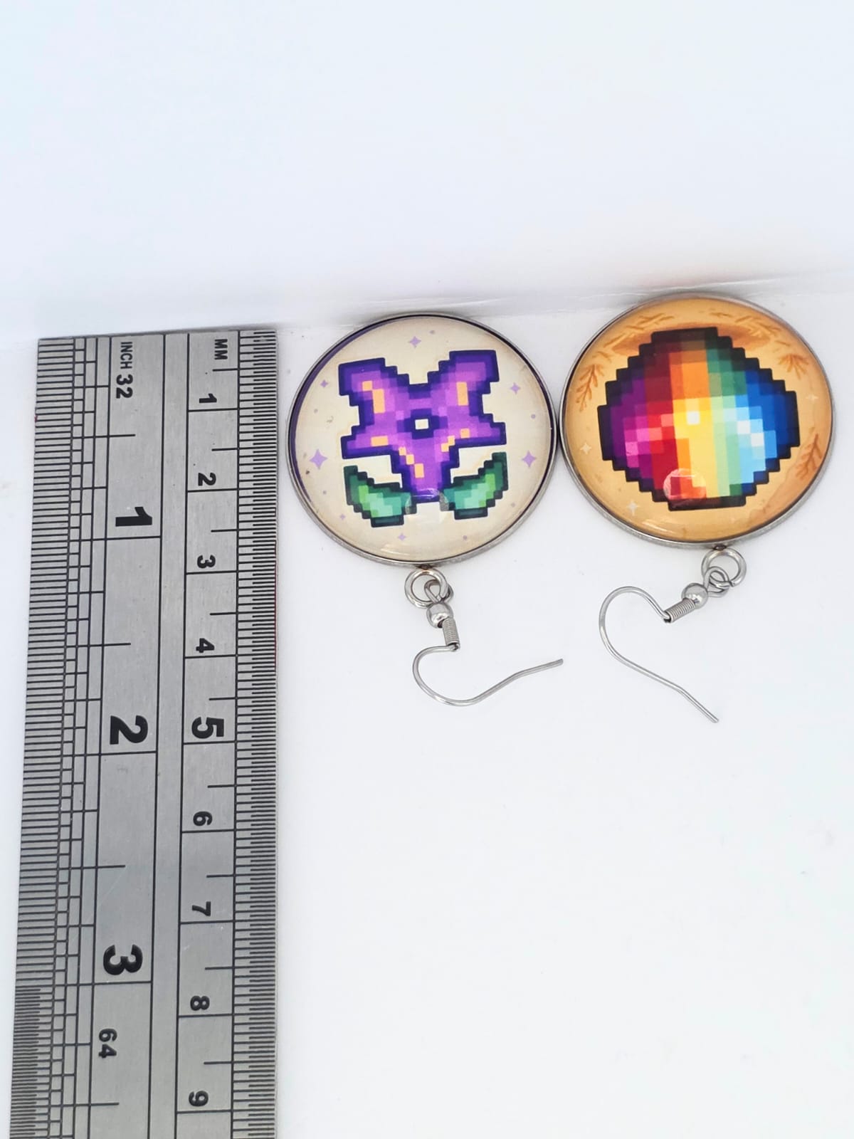 Stardew Valley Inspired Stardrop & Prismatic Shard Dangle Fish Hook Earrings