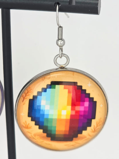 Stardew Valley Inspired Stardrop & Prismatic Shard Dangle Fish Hook Earrings