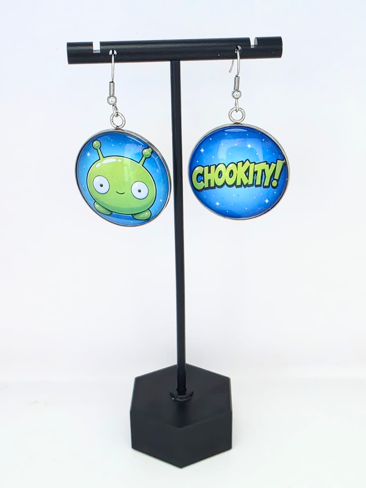 Final Space Inspired Mooncake & Chookity Dangle Stainless Steel Earrings