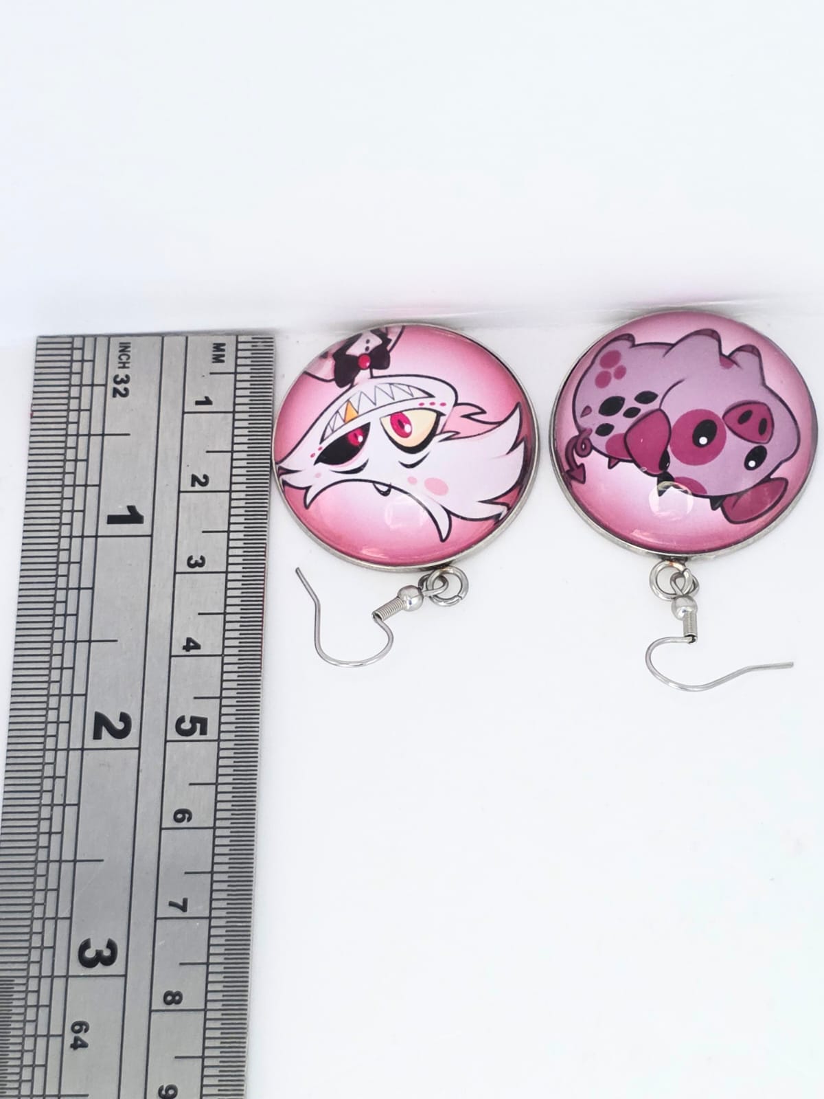 Hazbin Hotel Inspired Angel Dust & Fat Nuggets Dangle Stainless Steel Earrings
