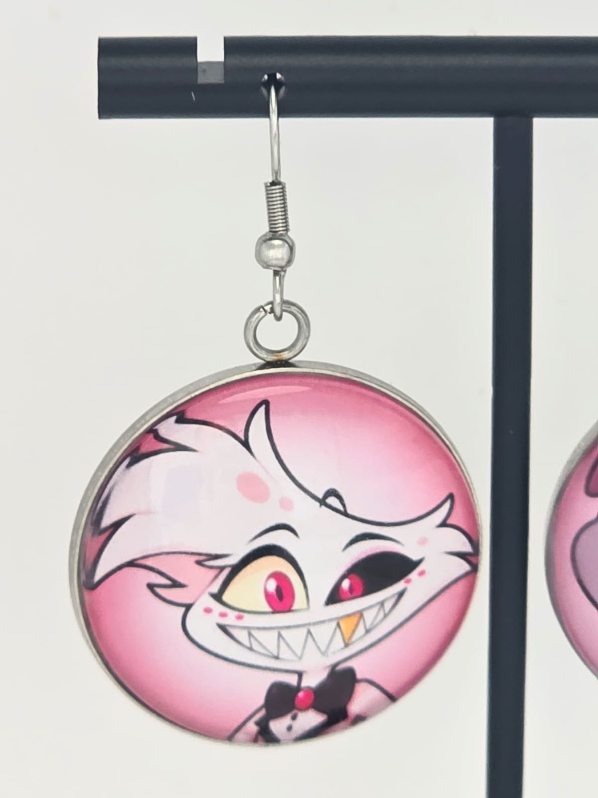 Hazbin Hotel Inspired Angel Dust & Fat Nuggets Dangle Stainless Steel Earrings
