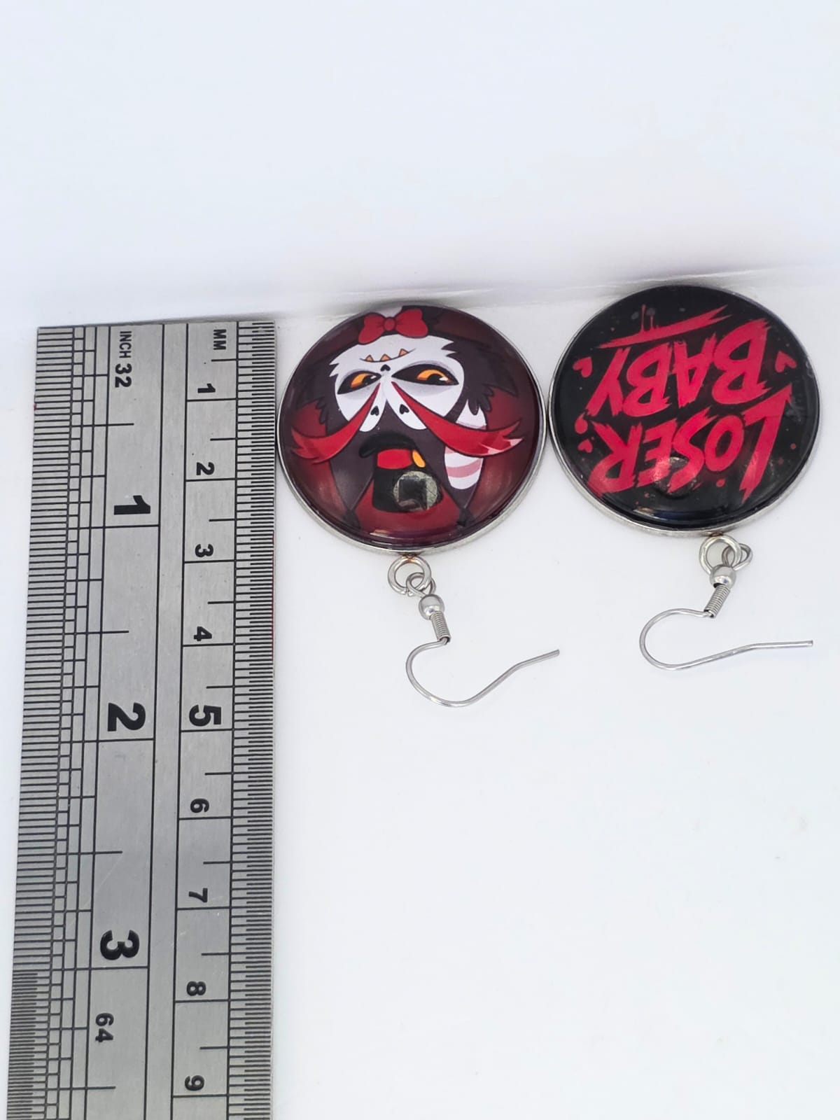 Hazbin Hotel Inspired Husk & Loser Baby Dangle Stainless Steel Earrings