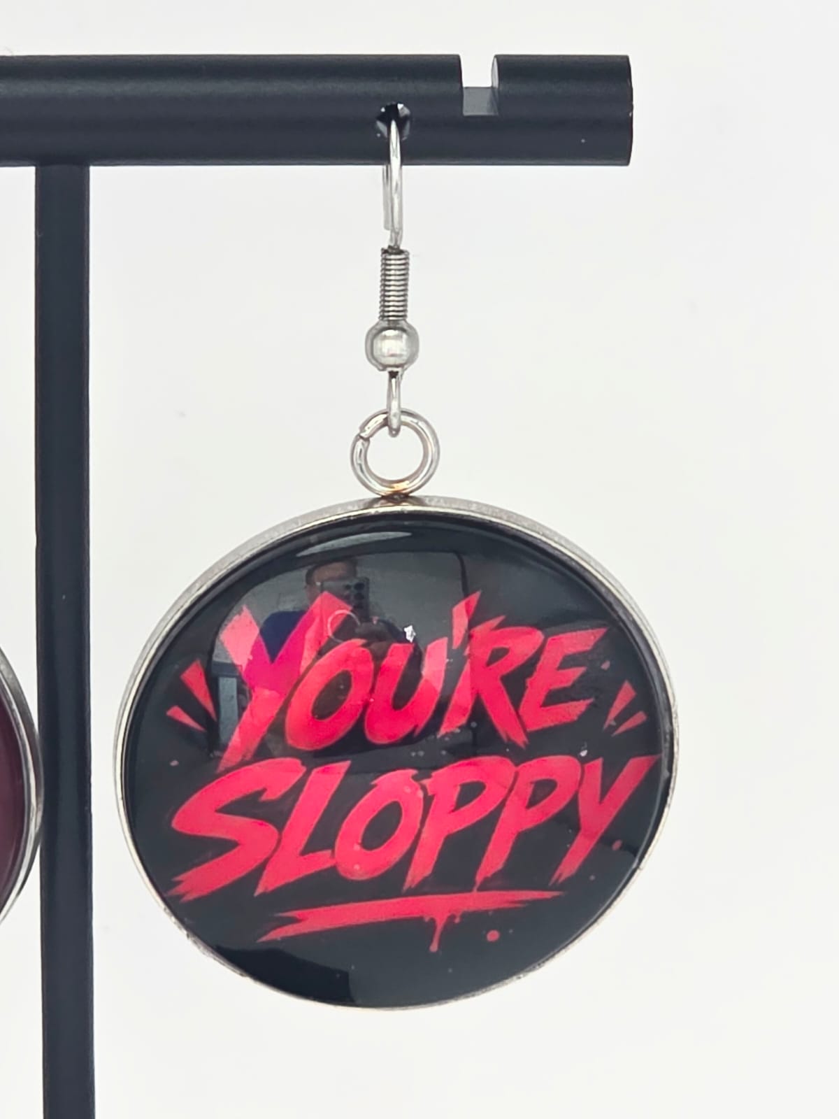 Hazbin Hotel Inspired Alastor & You're Sloppy Dangle Fish Hook Earrings