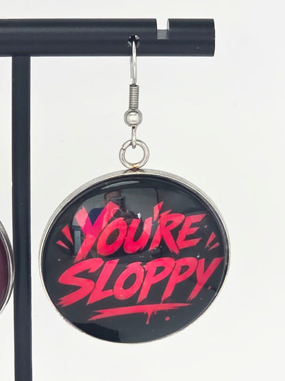 Hazbin Hotel Inspired Alastor & You're Sloppy Dangle Fish Hook Earrings