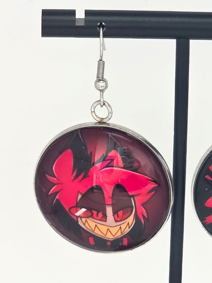 Hazbin Hotel Inspired Alastor & You're Sloppy Dangle Fish Hook Earrings