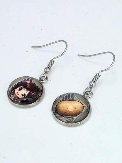 Attack on Titan Inspired Sasha & Potato Dangle Earrings