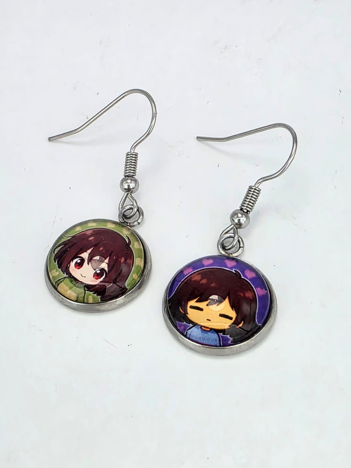 Undertale Inspired Frisk & Chara Dangle Earrings