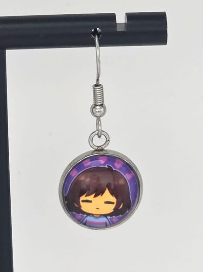 Undertale Inspired Frisk & Chara Dangle Earrings