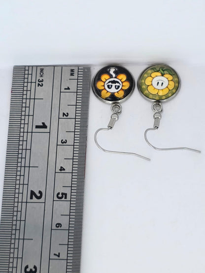 Undertale Inspired Flowey & Evil Flowey Dangle Earrings