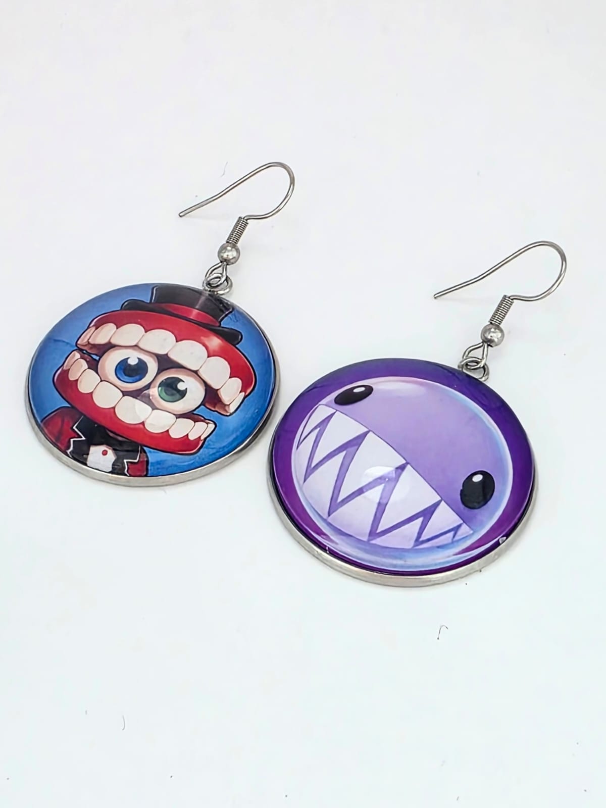The Amazing Digital Circus Inspired Caine & Bubble Dangle Earrings