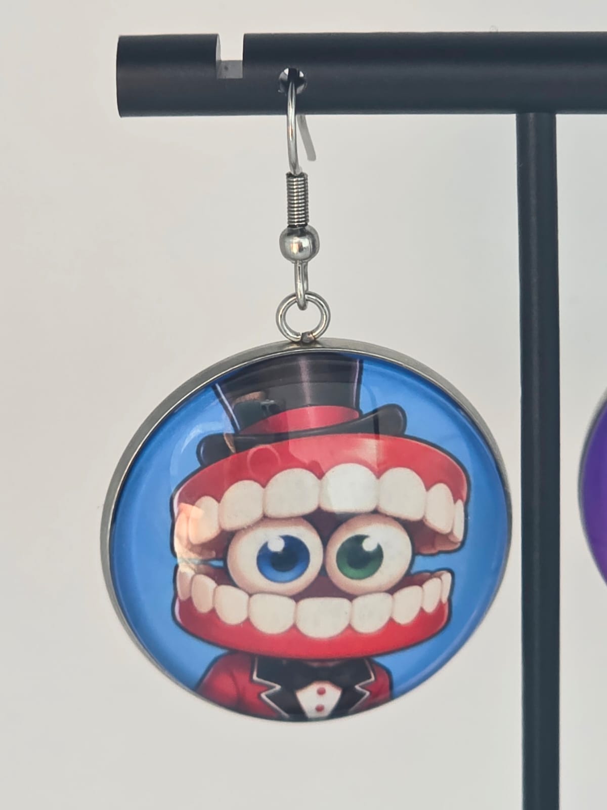 The Amazing Digital Circus Inspired Caine & Bubble Dangle Earrings