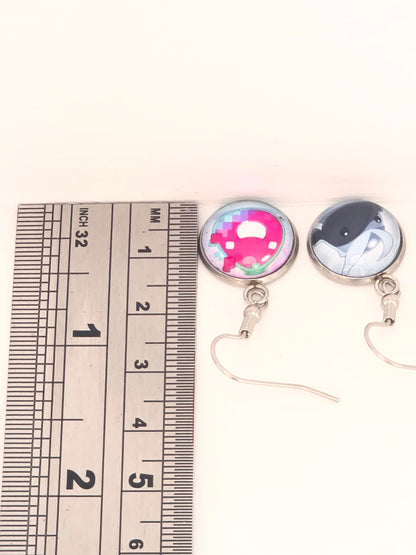 Slime Rancher Inspired Quicksilver Slime & Glitch Slime Dangle Earrings
