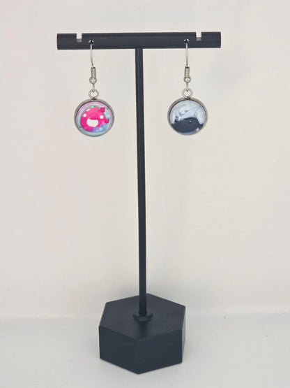 Slime Rancher Inspired Quicksilver Slime & Glitch Slime Dangle Earrings