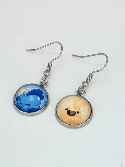 Slime Rancher 2 Inspired Cotton Slime & Angler Slime Dangle Earrings