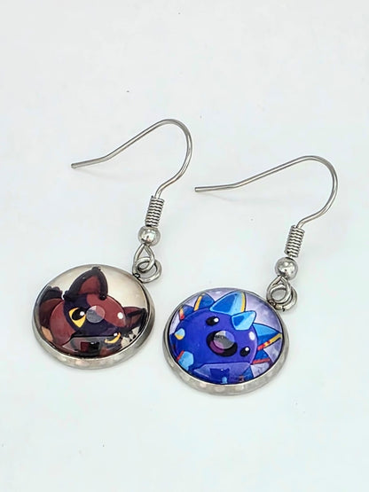 Slime Rancher Inspired Hunter Slime & Crystal Slime Dangle Earrings