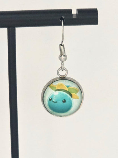 Slime Rancher Inspired Mosaic Slime & Tangle Slime Dangle Earrings