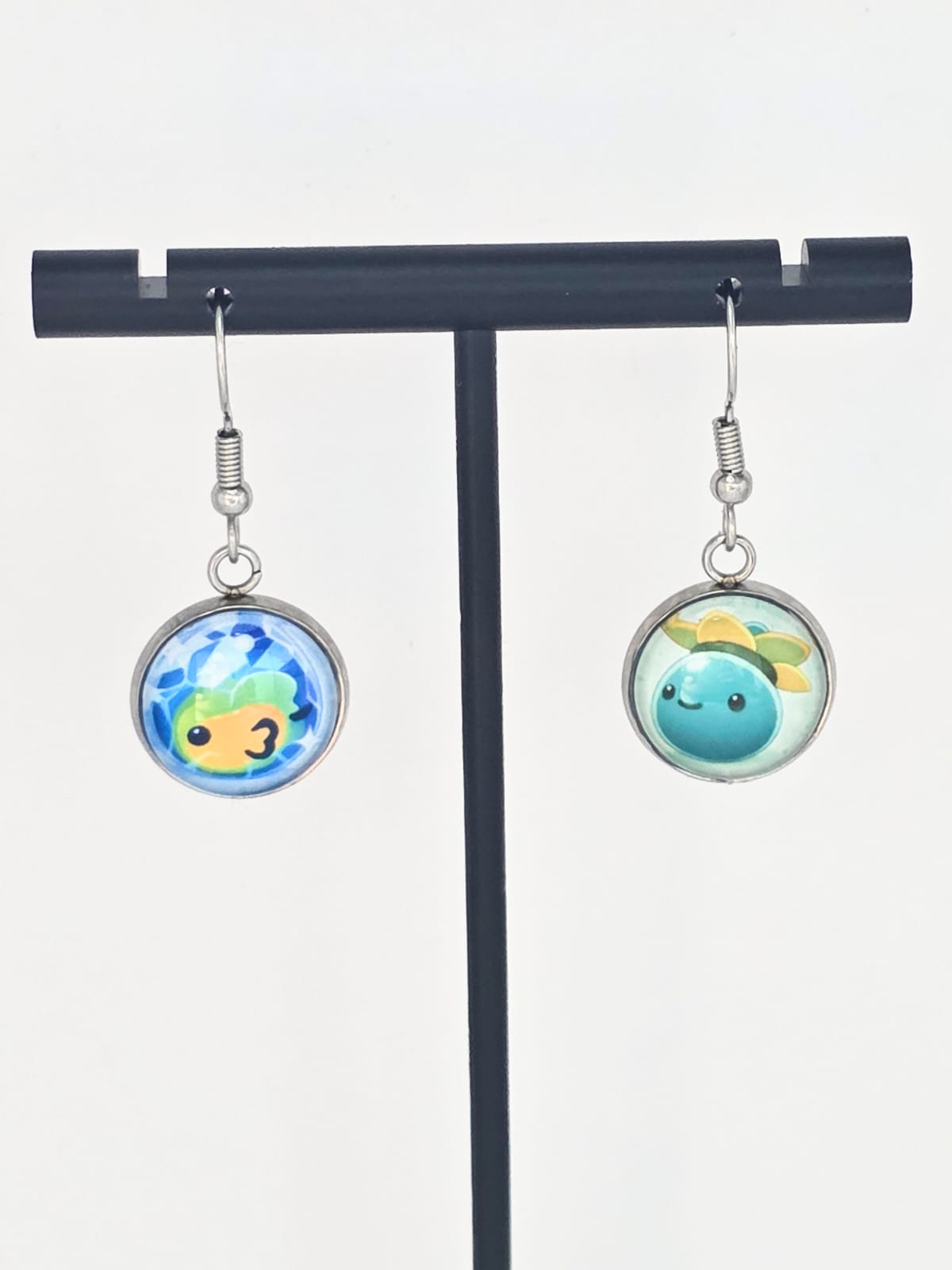 Slime Rancher Inspired Mosaic Slime & Tangle Slime Dangle Earrings