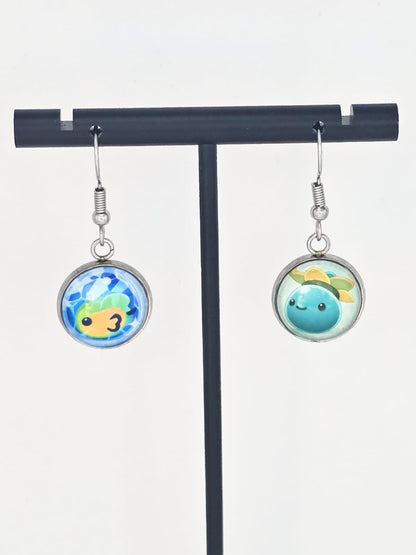 Slime Rancher Inspired Mosaic Slime & Tangle Slime Dangle Earrings