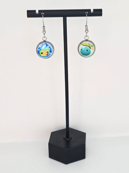 Slime Rancher Inspired Mosaic Slime & Tangle Slime Dangle Earrings
