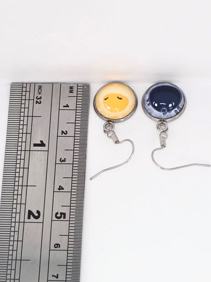 Slime Rancher 2 Inspired Yolky Slime & Shadow Slime Dangle Earrings