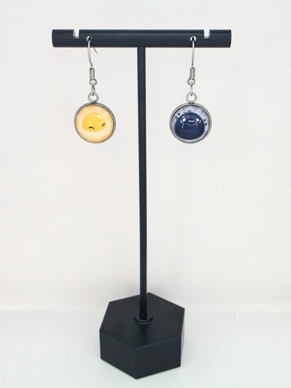 Slime Rancher 2 Inspired Yolky Slime & Shadow Slime Dangle Earrings