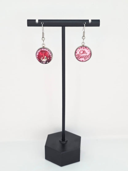 Black Butler (Kuroshitsuji) Black Butler Inspired Grell & Oh, Bassy! Dangle Earrings