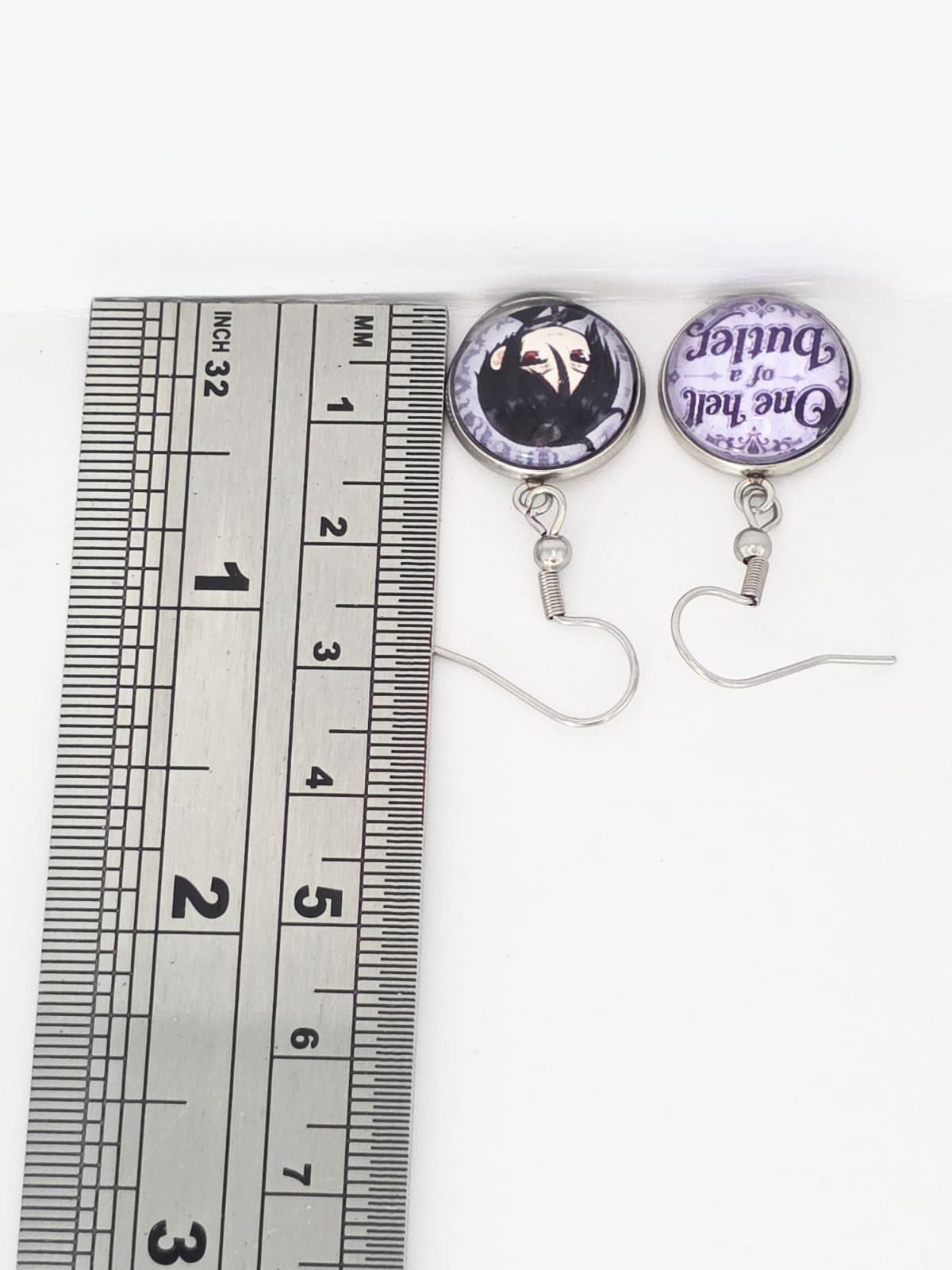 Black Butler (Kuroshitsuji) Inspired Sebastian & One Hell of a Butler Dangle Earrings