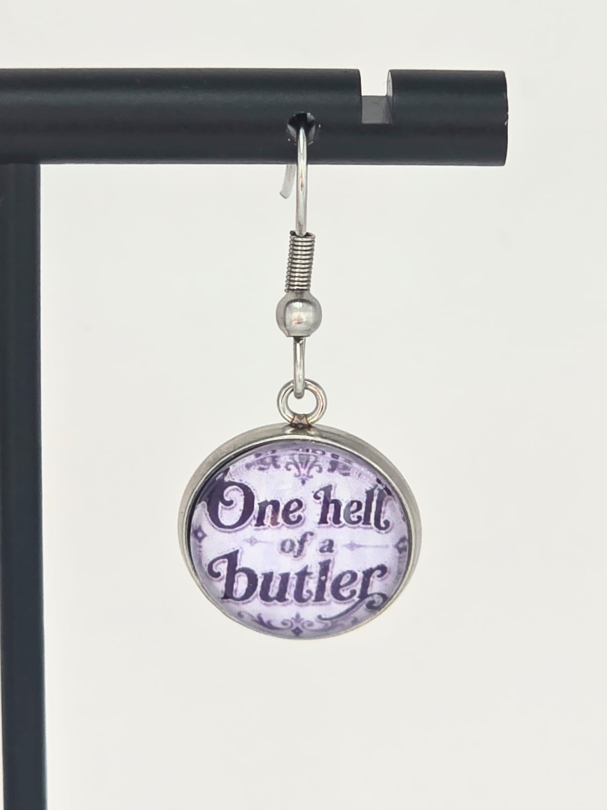 Black Butler (Kuroshitsuji) Inspired Sebastian & One Hell of a Butler Dangle Earrings